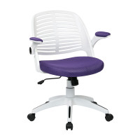 OSP Home Furnishings TYLA26-W512 Tyler Office Chair with White Frame and Purple Fabric